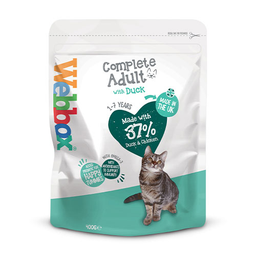 Cat Adult Dry Food Complete Chicken & Duck Webbox 400g