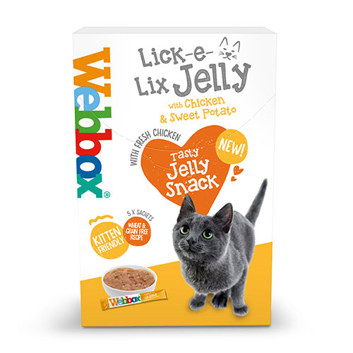 Cat Treats Lick-e-Lix Jelly Chick & Sweet Potato Webbox 50g