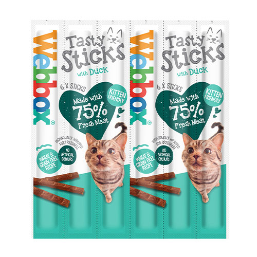 Cat Treats Sticks Duck Webbox Tasty 30g