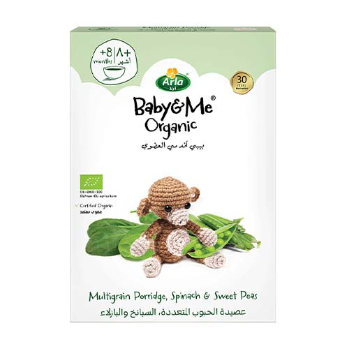 Porridge Multigrain ORGANIC Spinach and Sweet Peas ARLA BABY AND ME 210g