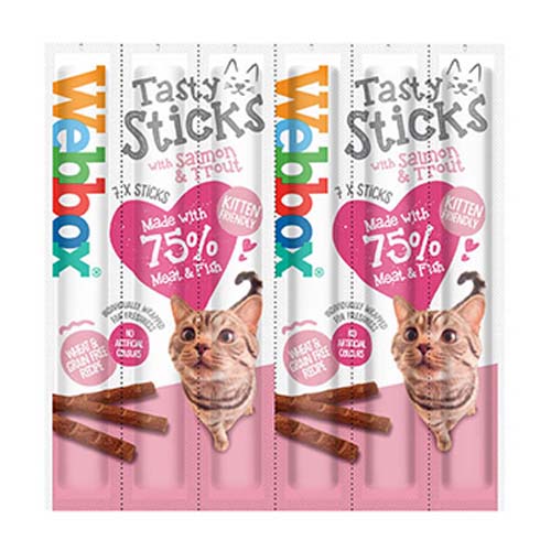 Cat Treats Sticks Salmon & Trout Webbox Tasty 30g