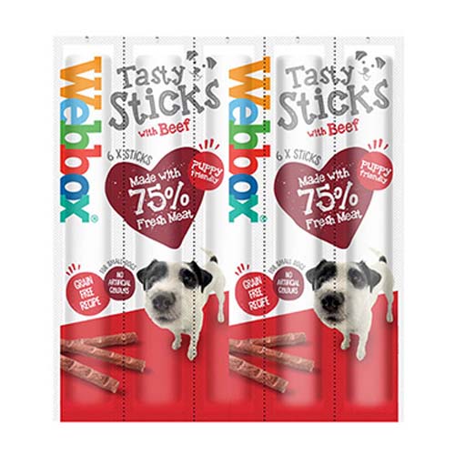 Dogs Treats Delight Sticks Beef Webbox 30g