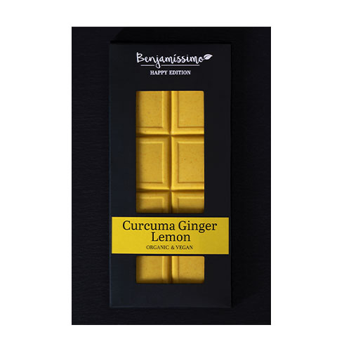Infused Chocolate Curcuma Ginger Lemon ORGANIC Benjamissimo Happy Edition 60g
